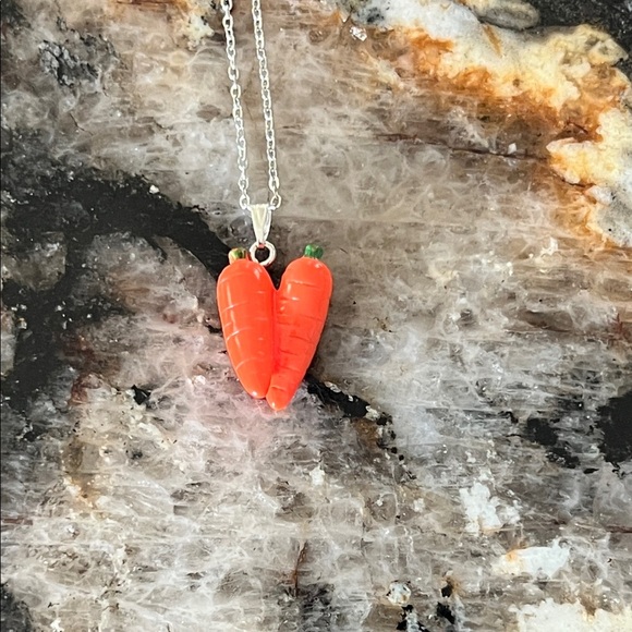 Charming Orange Carrot Necklace - Picture 2 of 5